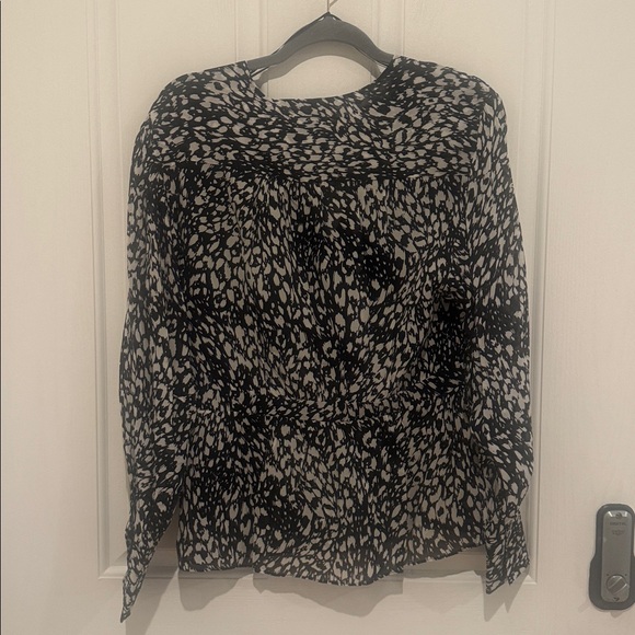 The Kooples Animal Print Peplum Blouse Black Print - Picture 6 of 7